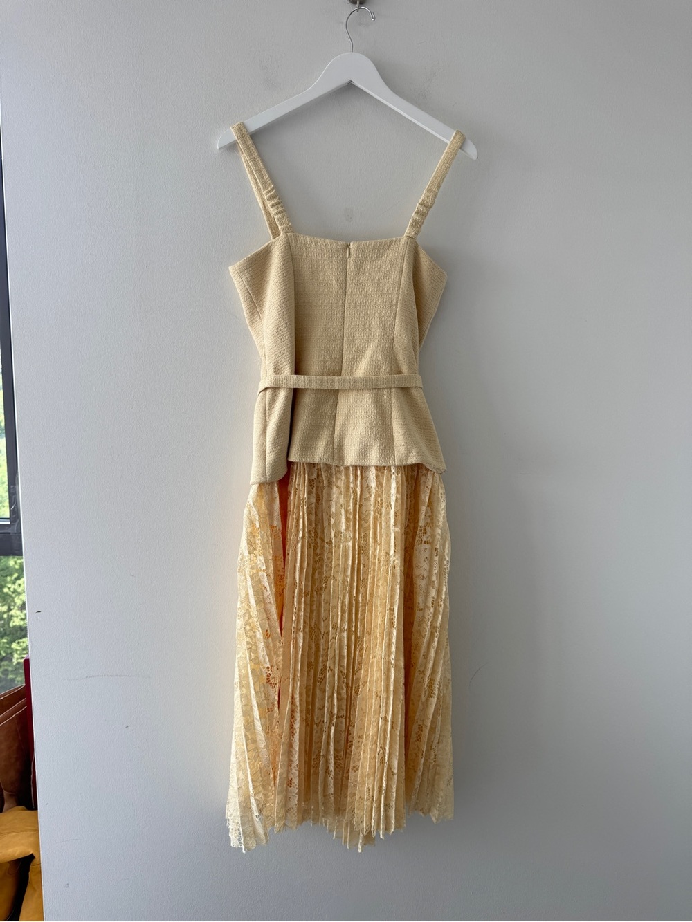 ASTR Caitlin Mixed Media Yellow Midi Dress M - Picture 7 of 9